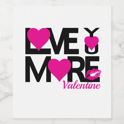 Roze en zwart houden meer van je wijn etiket (Enkel label)