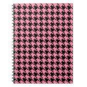 Roze en Zwart Houndstooth Notitieboek (Voorkant)