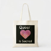 Roze en zwart I Heart Queer Love Tote Bag (Voorkant)