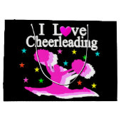ROZE EN ZWART IK HOU VAN CHEERLEADER CADEAUTASSEN LARGE CADEAUTASJE (Achterkant)