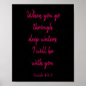 Roze en zwart ik zal bij u zijn Bijbelprijsopgave Poster (Voorkant)