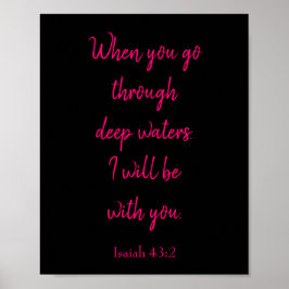 Roze en zwart ik zal bij u zijn Bijbelprijsopgave Poster