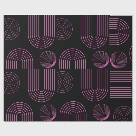 Roze en zwart inpakpapier (Vlak)