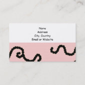 Roze en zwart interieurontwerp visitekaartje (Achterkant)