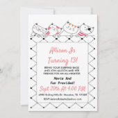 Roze En Zwart Kitty Kat Teeb Meisje Verjaardag Kaart (Voorkant)