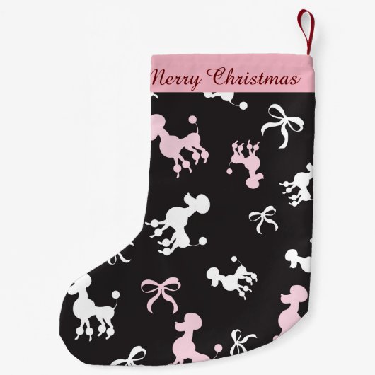  roze en zwart kleine kerstsok (Achterkant)