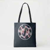 Roze en Zwart Koi Visvijver Logo Tote Bag (Voorkant)