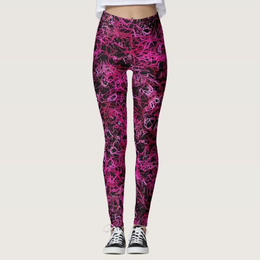 Roze en zwart leggings (Voorkant)