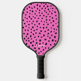 Roze en Zwart Leopard Dierlijke Huidpatroon Pickleball Paddle