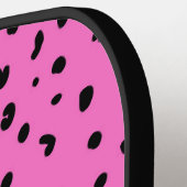 Roze en Zwart Leopard Dierlijke Huidpatroon Pickleball Paddle (Links Detail)