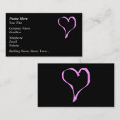  roze en zwart liefdeshart. visitekaartje (Voorkant / Achterkant)