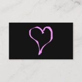  roze en zwart liefdeshart. visitekaartje (Achterkant)