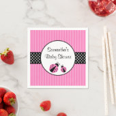 Roze en zwart lieveheersbeestje gestreept Stippen  Servetten (Insitu)