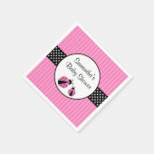 Roze en zwart lieveheersbeestje gestreept Stippen  Servetten (Hoek)