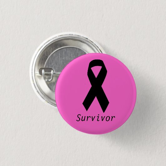 Roze en Zwart Lint Button (Voorkant /achterkant)