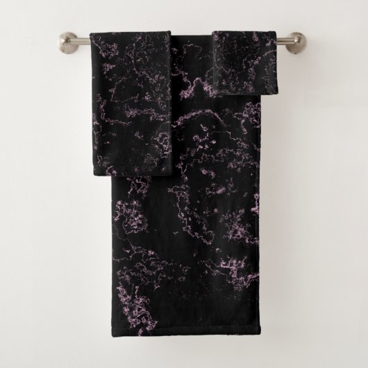 Roze en Zwart Marmer abstract Bad Handdoek (Insitu)
