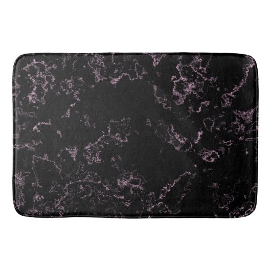 Roze en Zwart Marmer abstract Badmat (Voorkant)