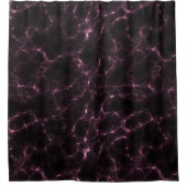 Roze en Zwart Marmer abstract Douchegordijn (Voorkant)