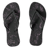 roze en zwart Marmeren Swirl Abstract Teenslippers (Voetbed)