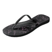 roze en zwart Marmeren Swirl Abstract Teenslippers (Schuin)