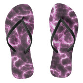 roze en zwart marmeren werveling Abstract Teenslippers (Voetbed)