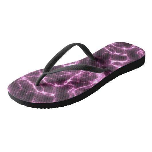 roze en zwart marmeren werveling Abstract Teenslippers (Schuin)