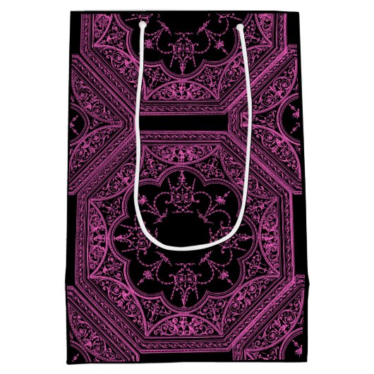 Roze en zwart medium cadeauzakje (Achterkant)