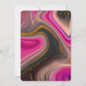 Roze en zwart met Abstracte goudzeven Save The Date (Achterkant)