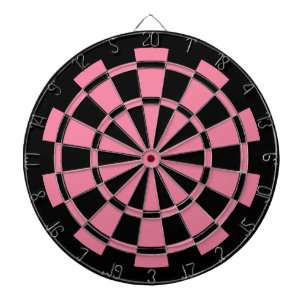 Roze en zwart met dunne zwarte rand dartbord