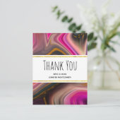 Roze en zwart met Gold Swirls Abstract Hartelijk d Briefkaart (Staand voorkant)
