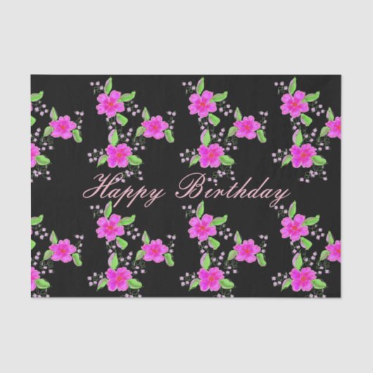 Roze en zwart met patroon tissuepapier (Voorkant)