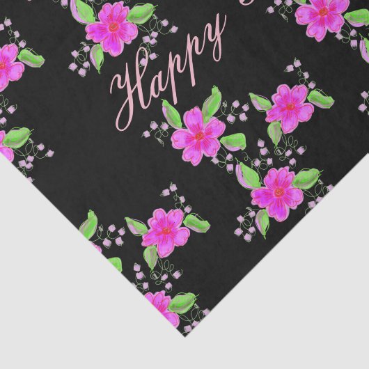 Roze en zwart met patroon tissuepapier (Detail)