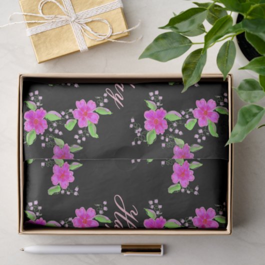 Roze en zwart met patroon tissuepapier (Geschenk)