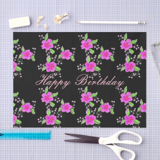 Roze en zwart met patroon tissuepapier (Craft)