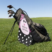 Roze en zwart met strepen en polka-punten golfhanddoek (Groen)
