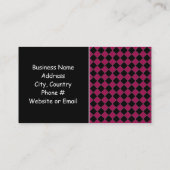 Roze en zwart, modern diamantontwerp visitekaartje (Achterkant)