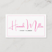 Roze en zwart | Modern Elegant Minimalist Visitekaartje (Voorkant)