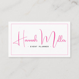 Roze en zwart | Modern Elegant Minimalist Visitekaartje