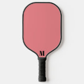 Roze en Zwart Modern Monogram Pickleball Paddle (Voorkant)