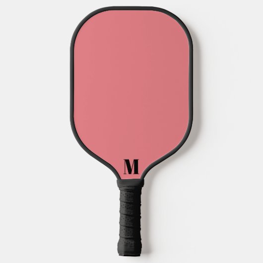Roze en Zwart Modern Monogram Pickleball Paddle (Achterkant)
