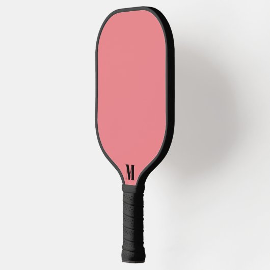Roze en Zwart Modern Monogram Pickleball Paddle (Links)