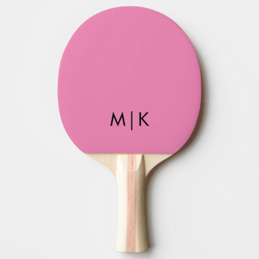 Roze en zwart | Modern monogram Tafeltennisbatje (Voorkant)