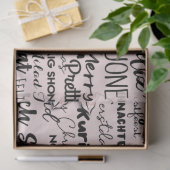 Roze en zwart Moderne en feestelijke kerst Tissuepapier (Geschenk)