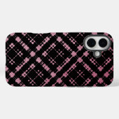 Roze en zwart Moderne Geplakte Netted Ombra Case-Mate iPhone Case (Achterkant (horizontaal))