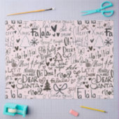 Roze en zwart moderne kerst tissuepapier (Craft)