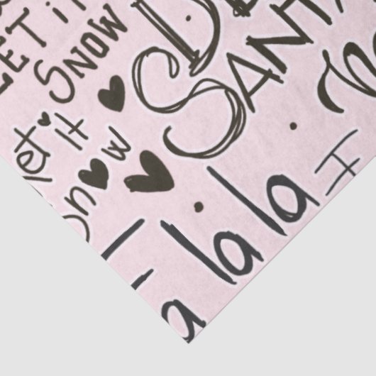 Roze en zwart moderne kerst tissuepapier (Detail)