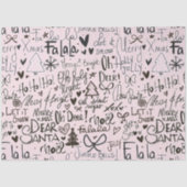 Roze en zwart moderne kerst tissuepapier (Voorkant)