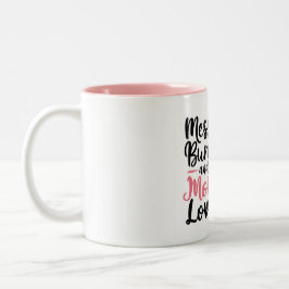 roze en zwart Momlove cadeau Tweekleurige Koffiemok