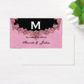 Roze en Zwart  Monogram Huwelijksgunst V30 Visitekaartjes (Bureau)