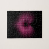 Roze en zwart mozaïek hart legpuzzel (Horizontaal)